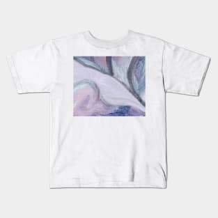 Blue Purple Violet Abstract Art Kids T-Shirt